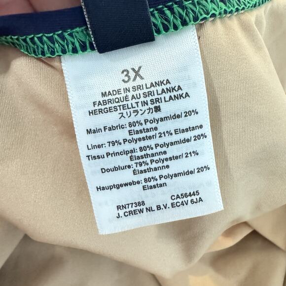 J. Crew Cutout One-Piece Swimsuit with Bow Size 3X Green Blue Colorblock New - Picture 7 of 12